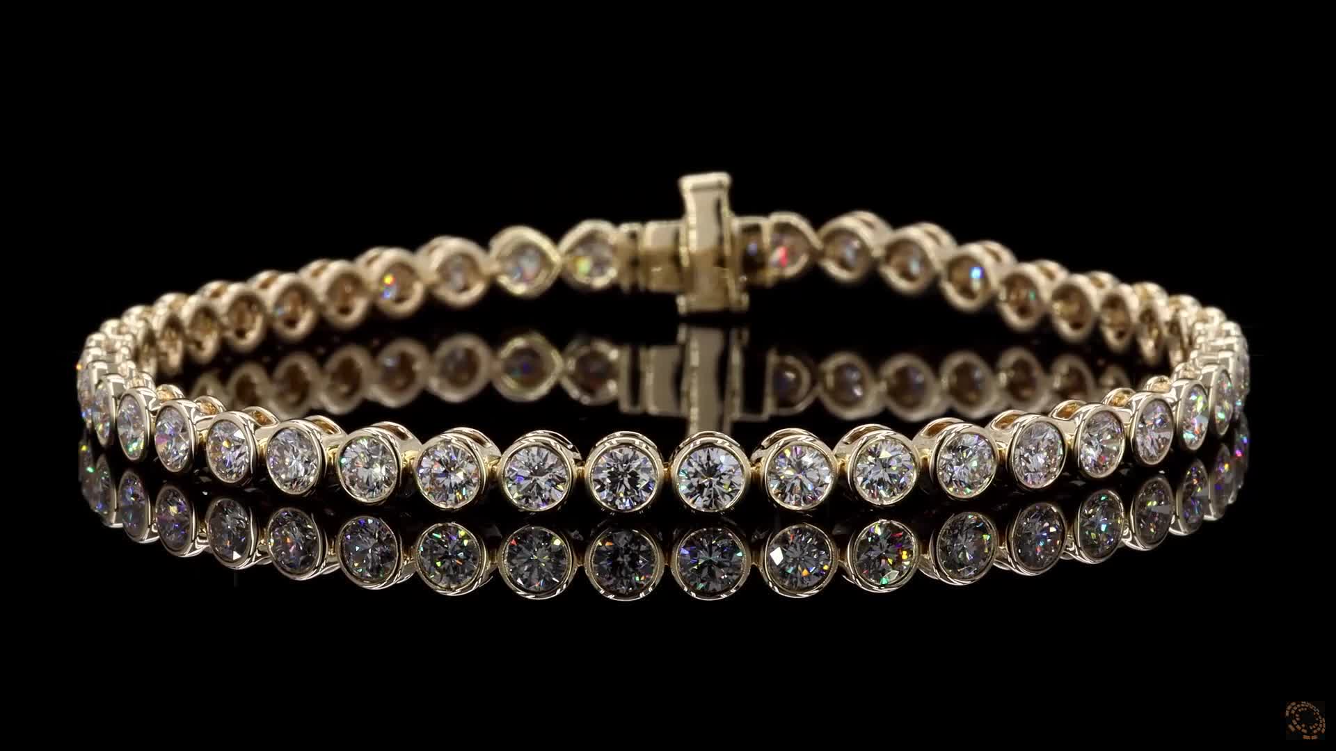 Tennis Bracelet, 14K Yellow Gold, stock TBZ-4.2-14Y