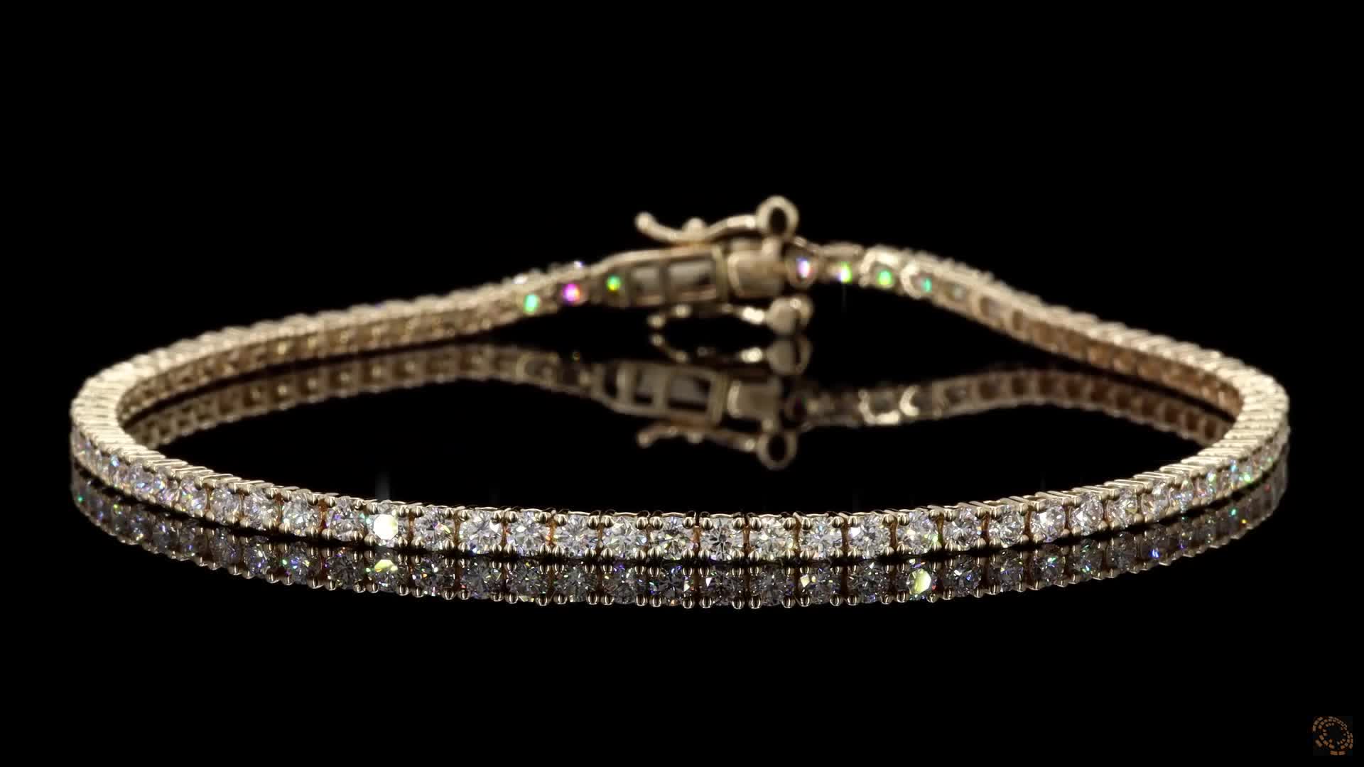 Tennis Bracelet, 14K Yellow Gold, stock TB5-2.9-14Y