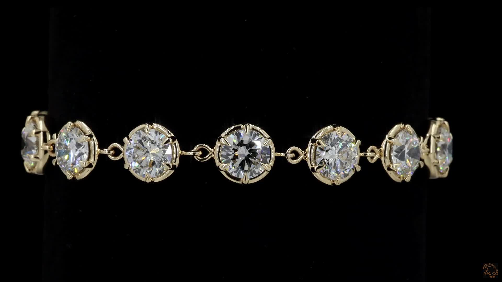 Tennis Bracelet, 14K Yellow Gold, stock GD-1787