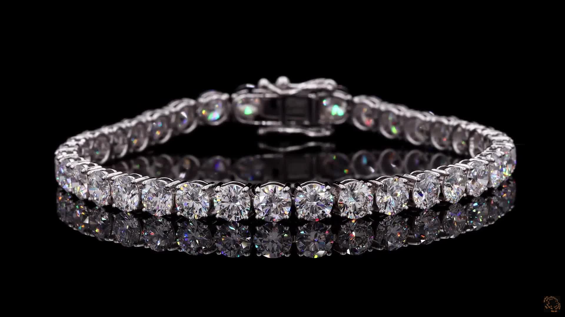 Tennis Bracelet, 14K White Gold, stock TB18-5.2-14W