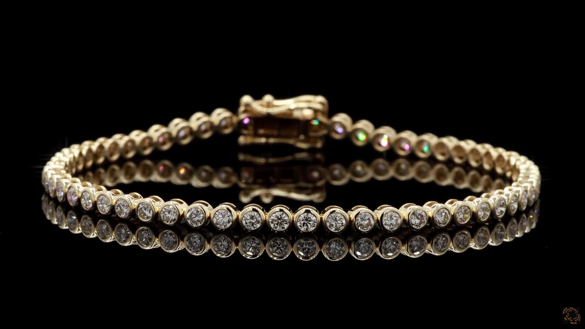 Tennis Bracelet, 14K Yellow Gold, stock TBZ5-2.9-14Y