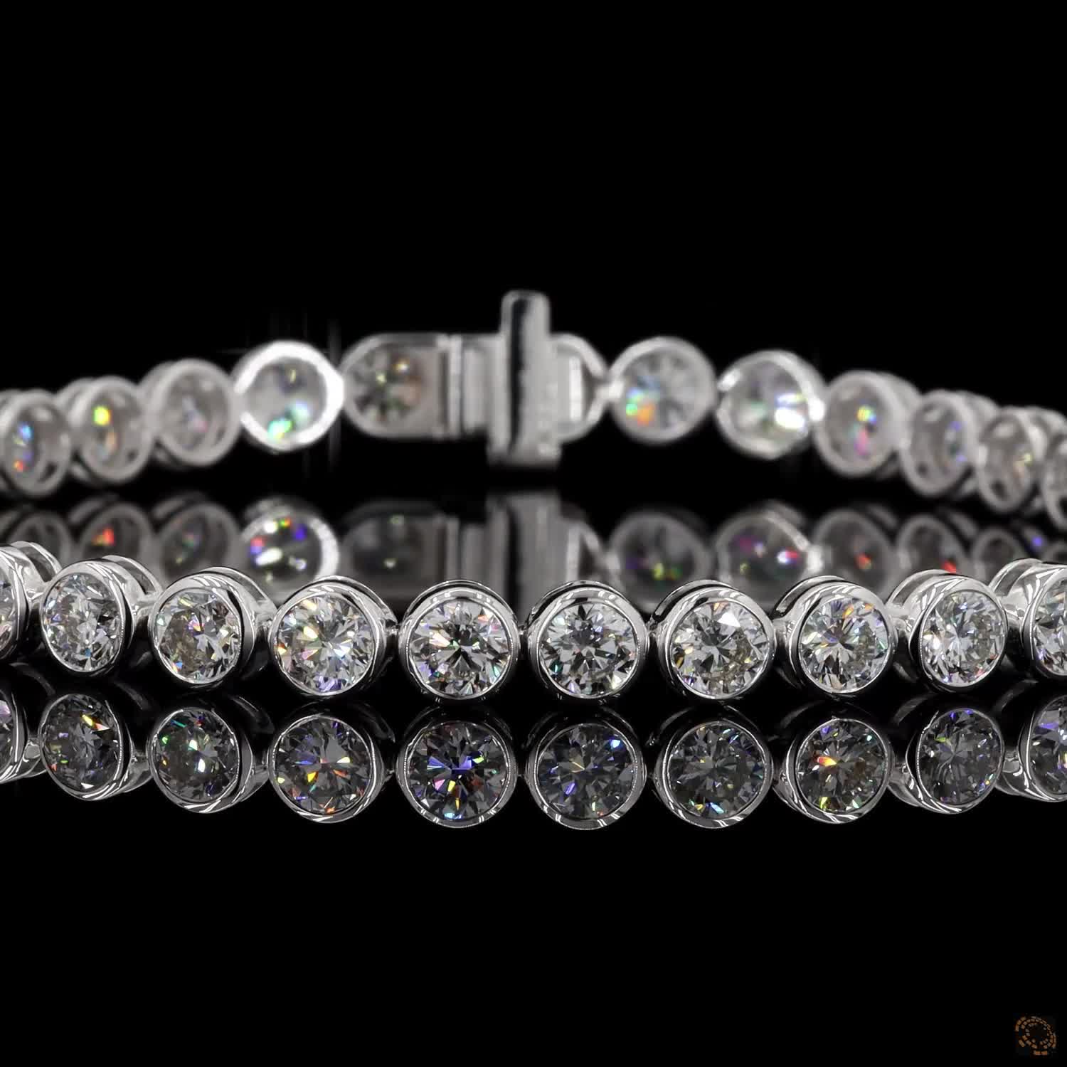 Tennis Bracelet, 14K White Gold, stock TBZ9-3.8-14W
