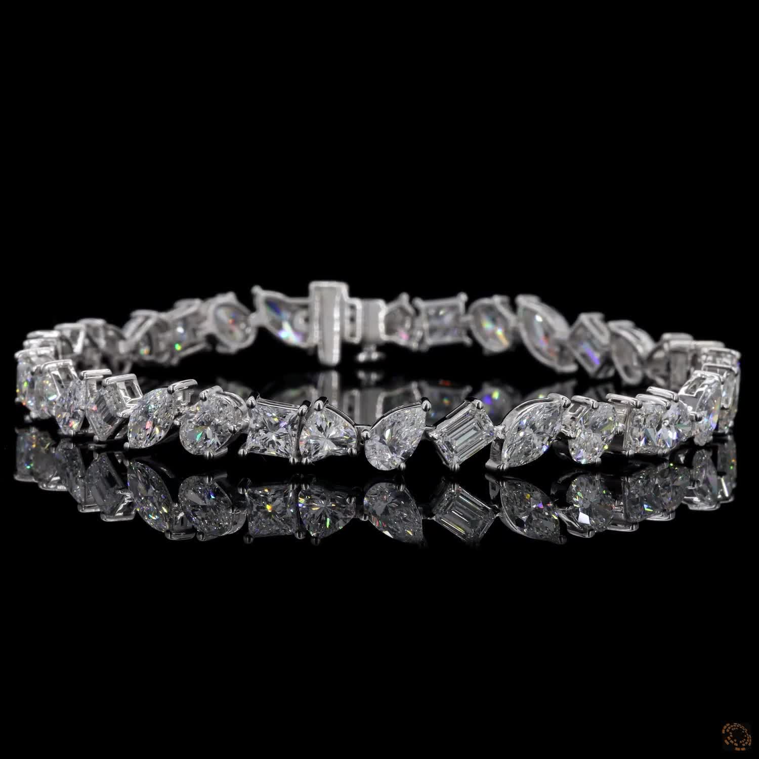 Fancy Shape Bracelet, 14K White Gold, stock TBFM-0.3-W7