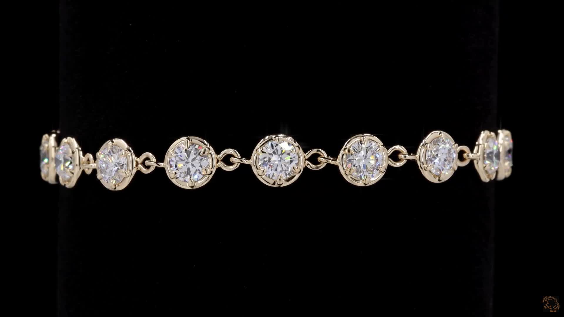 Tennis Bracelet, 14K Yellow Gold, stock GD-1753