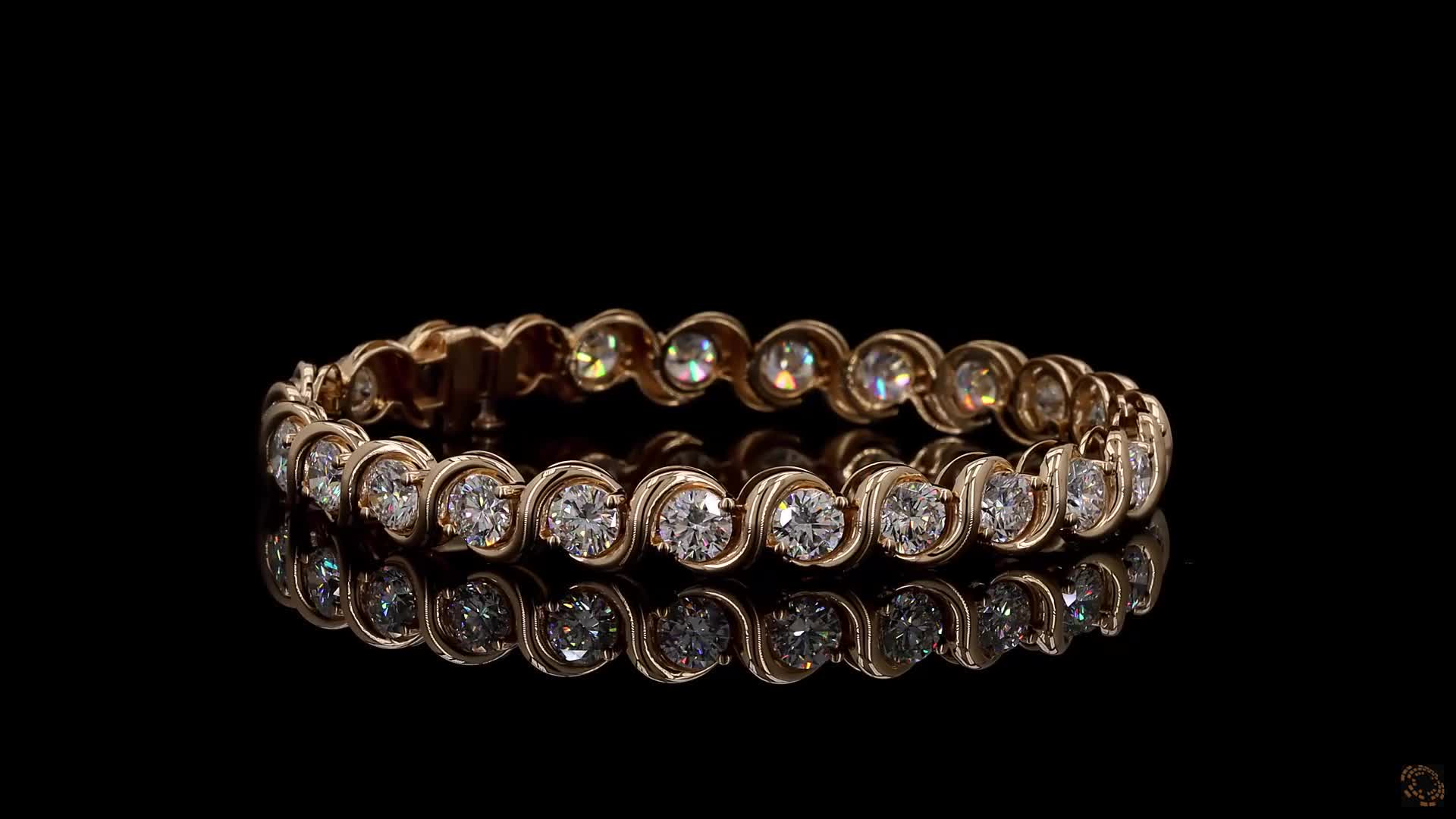 Tennis Bracelet, 14K Yellow Gold, stock 1958471
