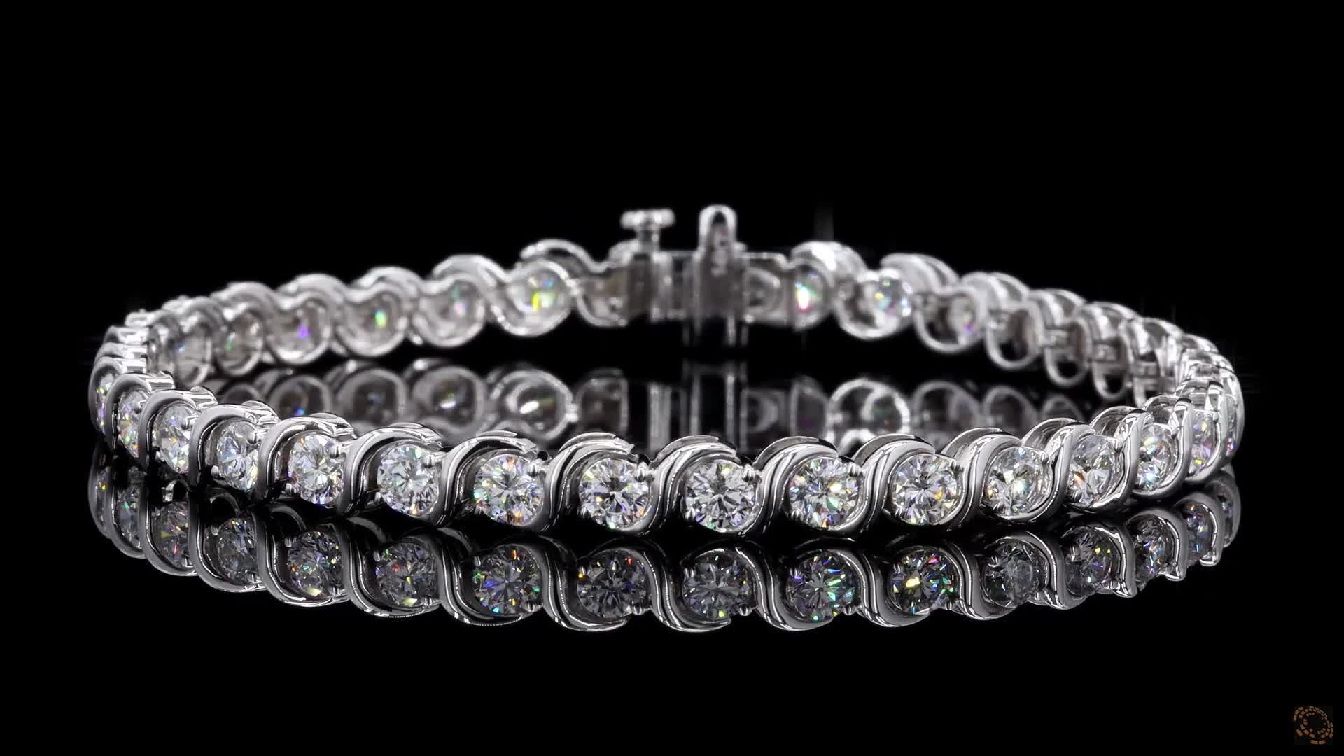 Tennis Bracelet, 14K White Gold, stock 2007889