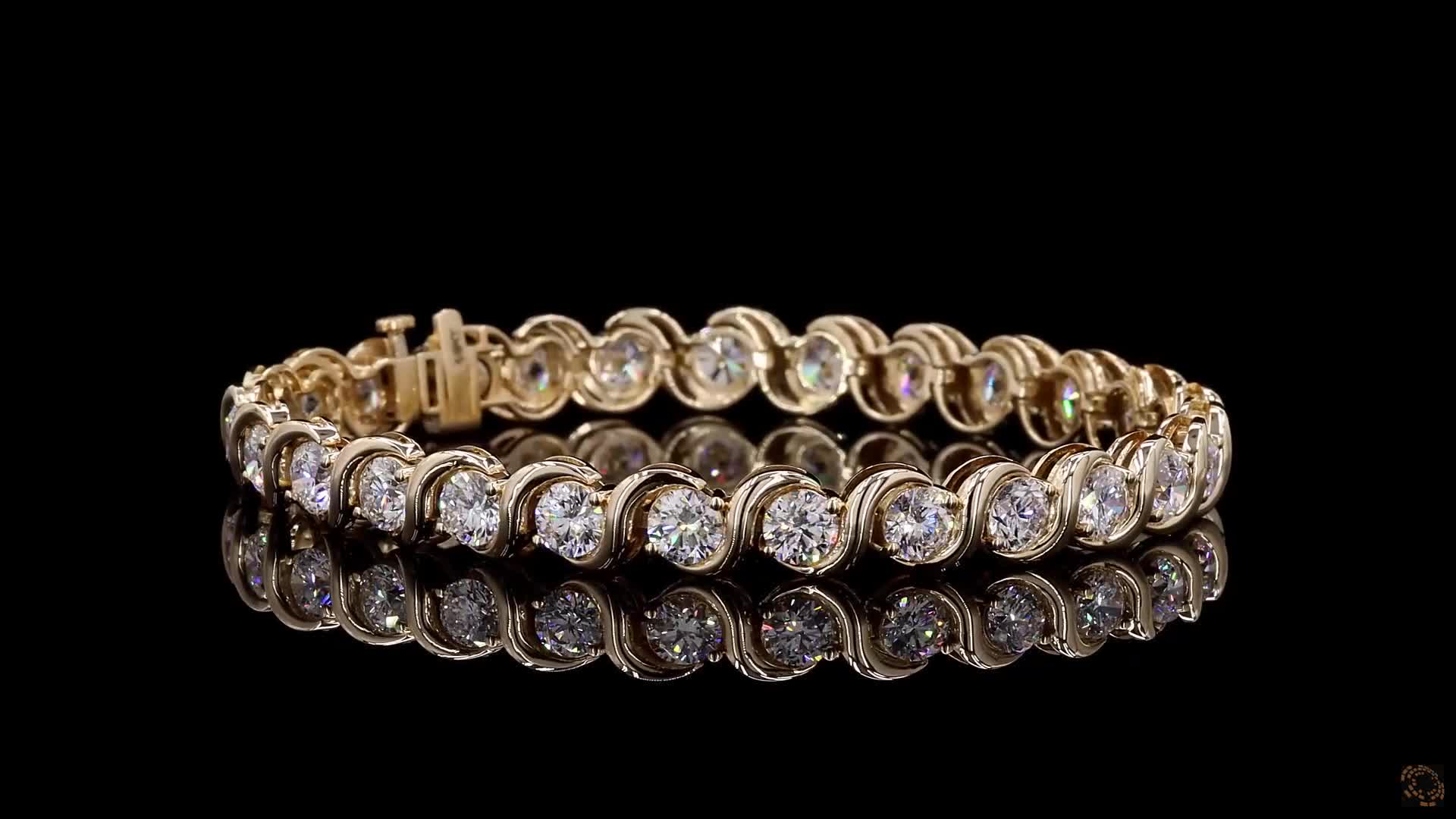 Tennis Bracelet, 14K Yellow Gold, stock 2016826