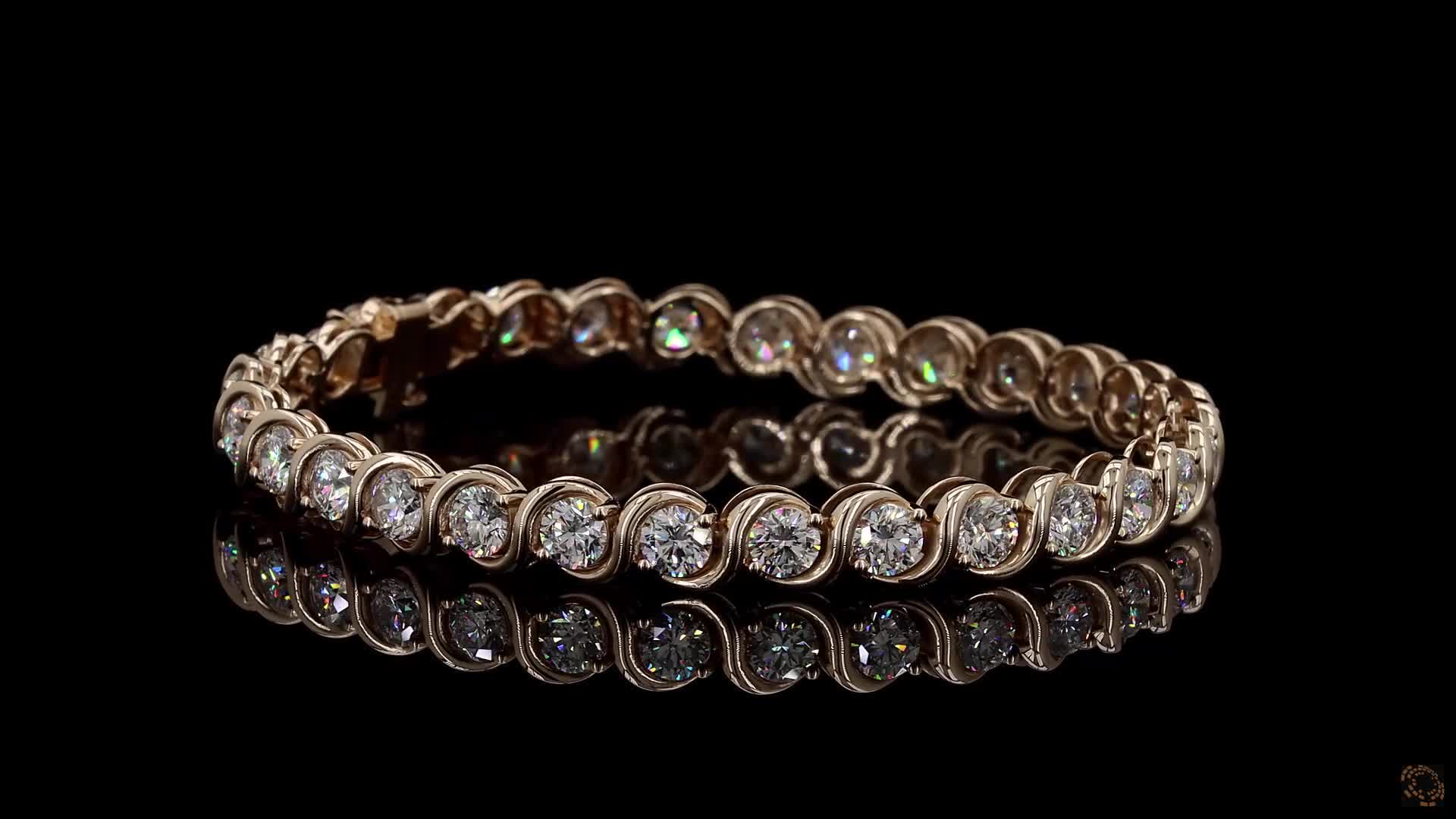 Tennis Bracelet, 14K Yellow Gold, stock 2006802