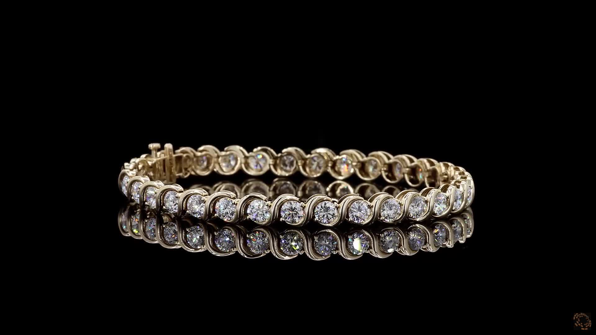 Tennis Bracelet, 14K Yellow Gold, stock 1977402