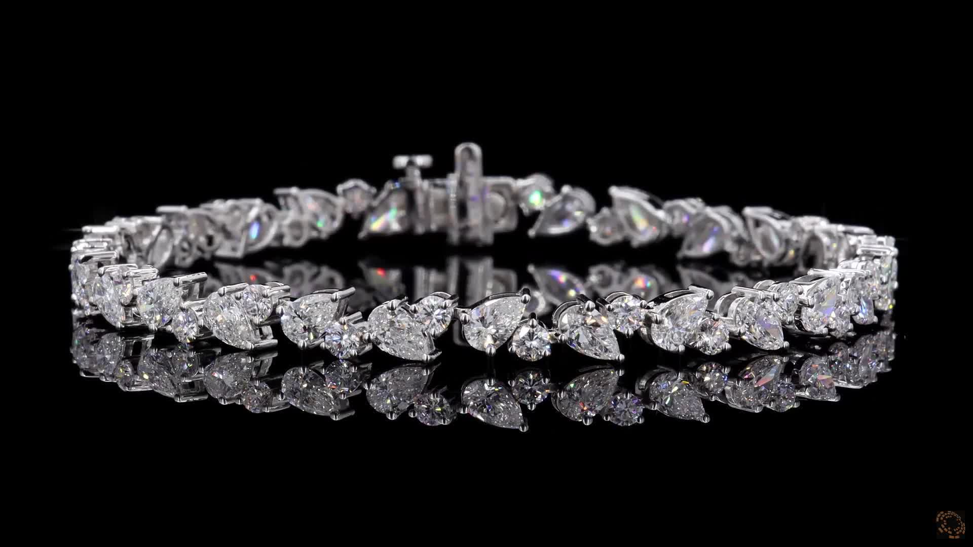 Fancy Shape Bracelet, 14K White Gold, stock 2017152