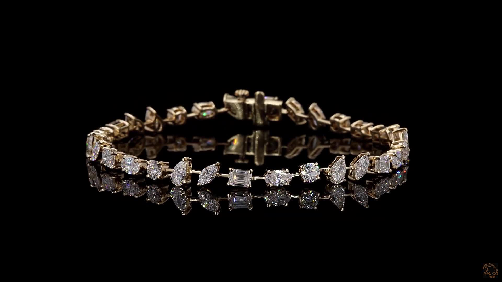 Fancy Shape Bracelet, 14K Yellow Gold, stock GD-3096