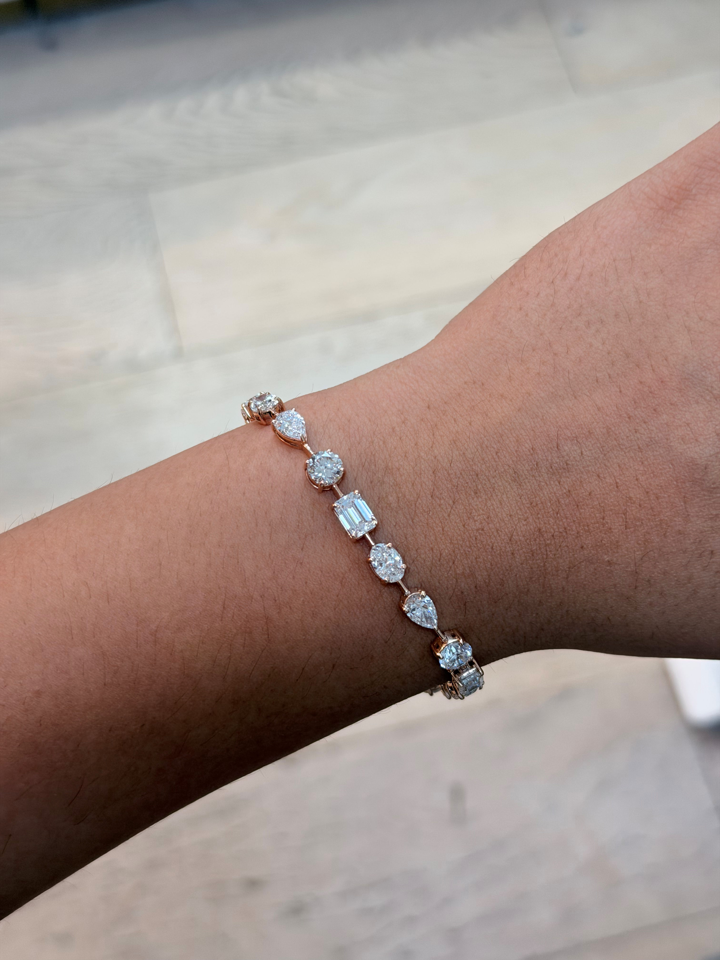 Fancy Shape Bracelet, 14K Rose Gold, stock BR00005