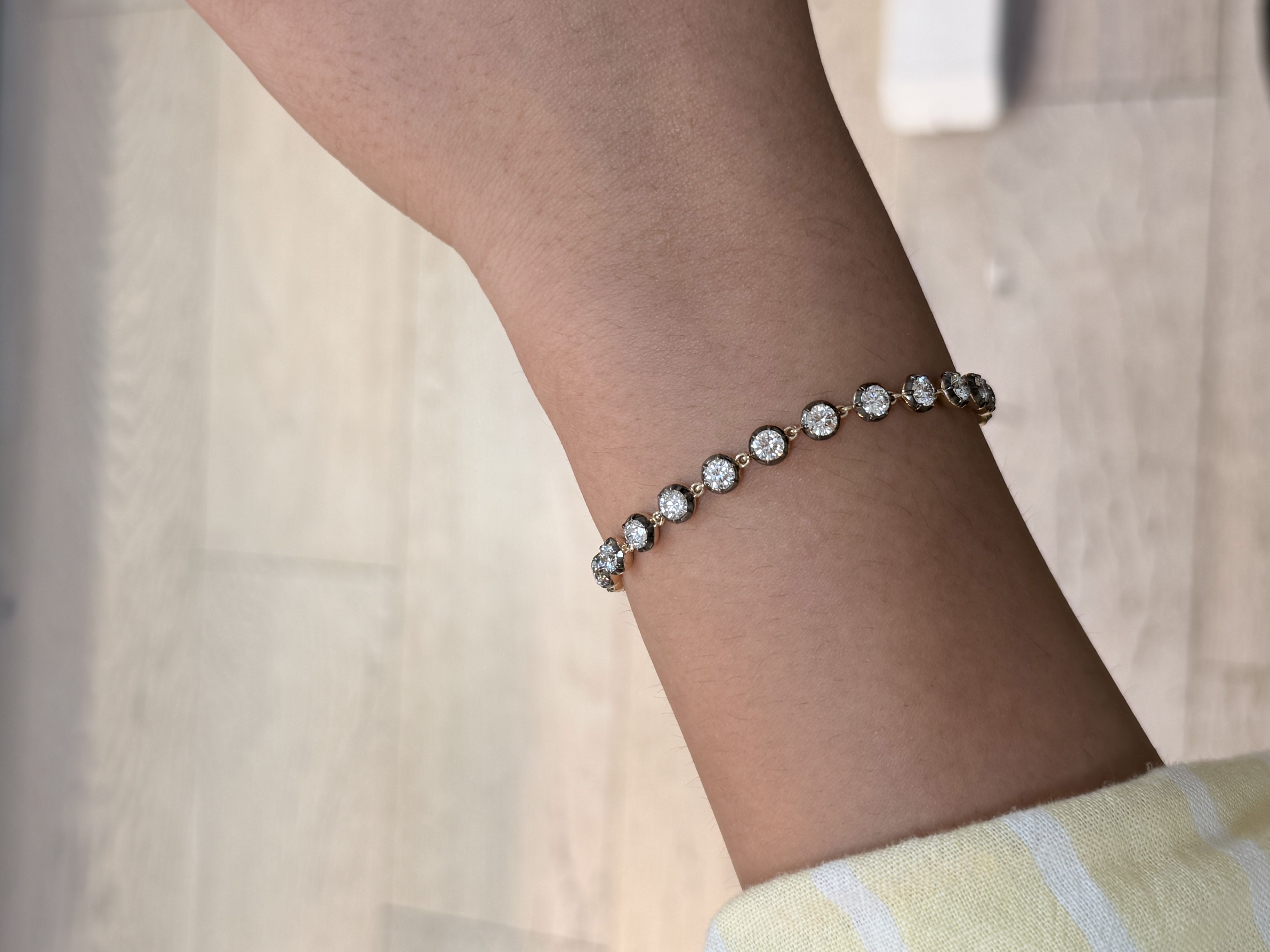 Tennis Bracelet, 14K Yellow Gold, stock BRAC00064