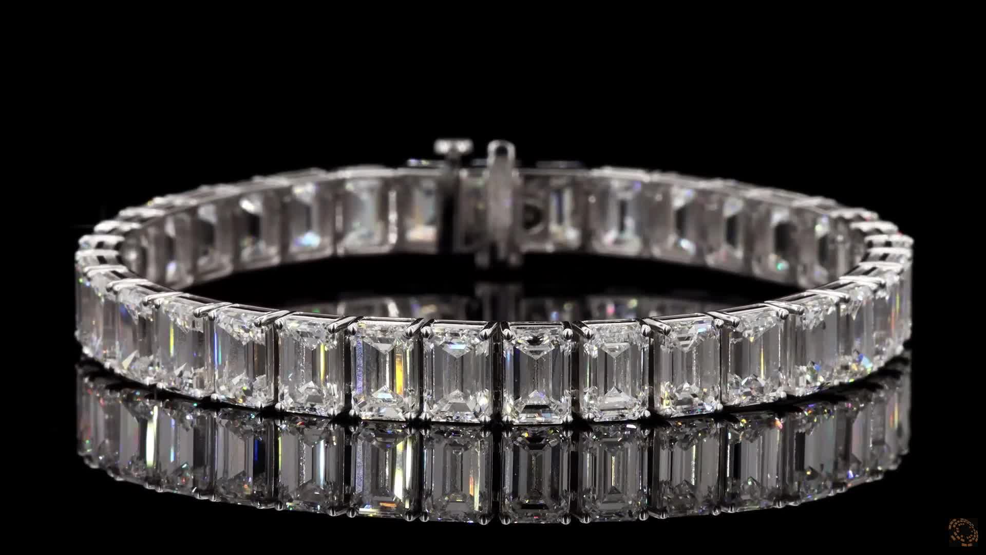 Tennis Bracelet, 14K White Gold, stock TBEM32-6.50