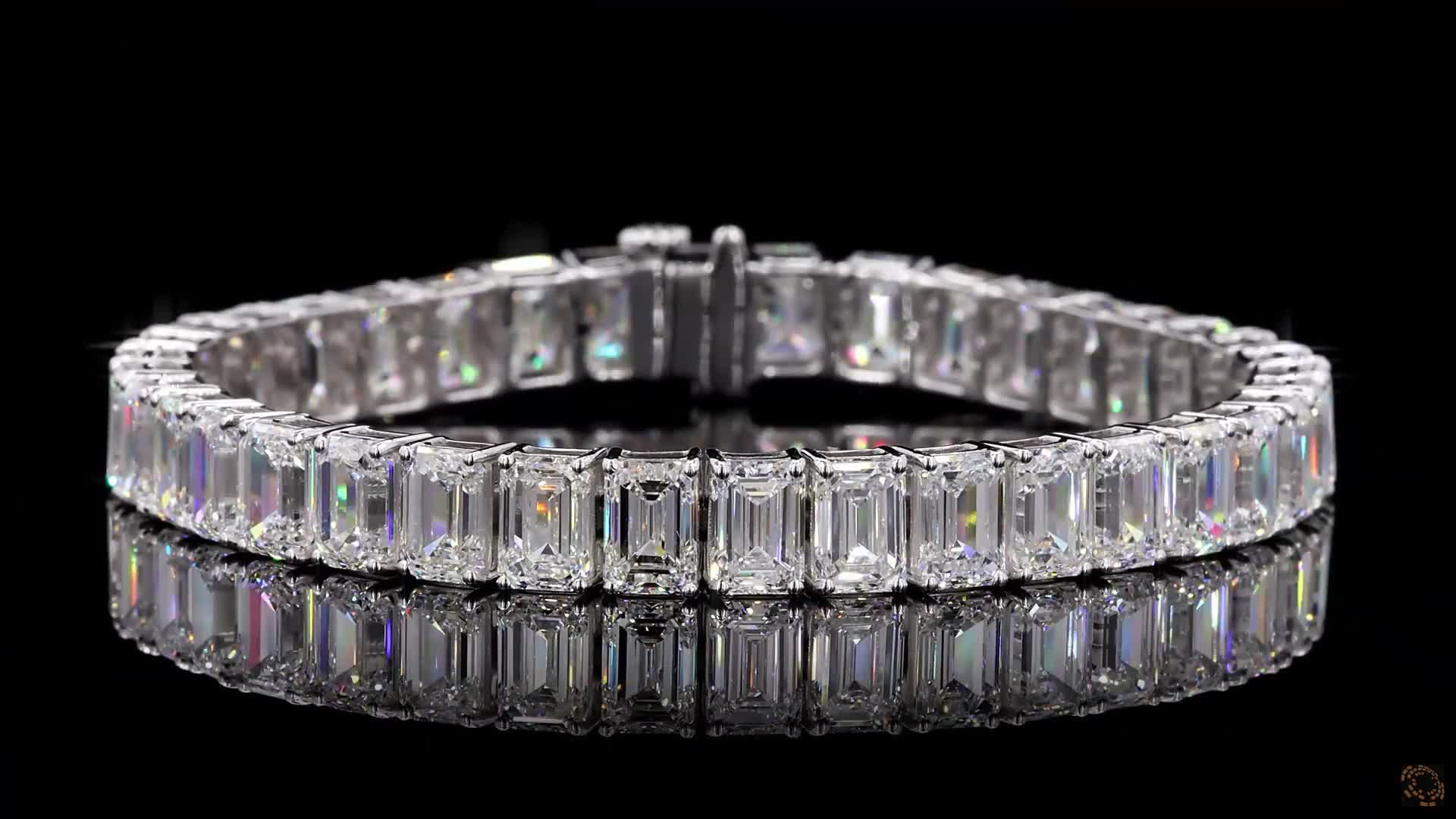 Tennis Bracelet, 14K White Gold, stock TBEM37-1.1-W