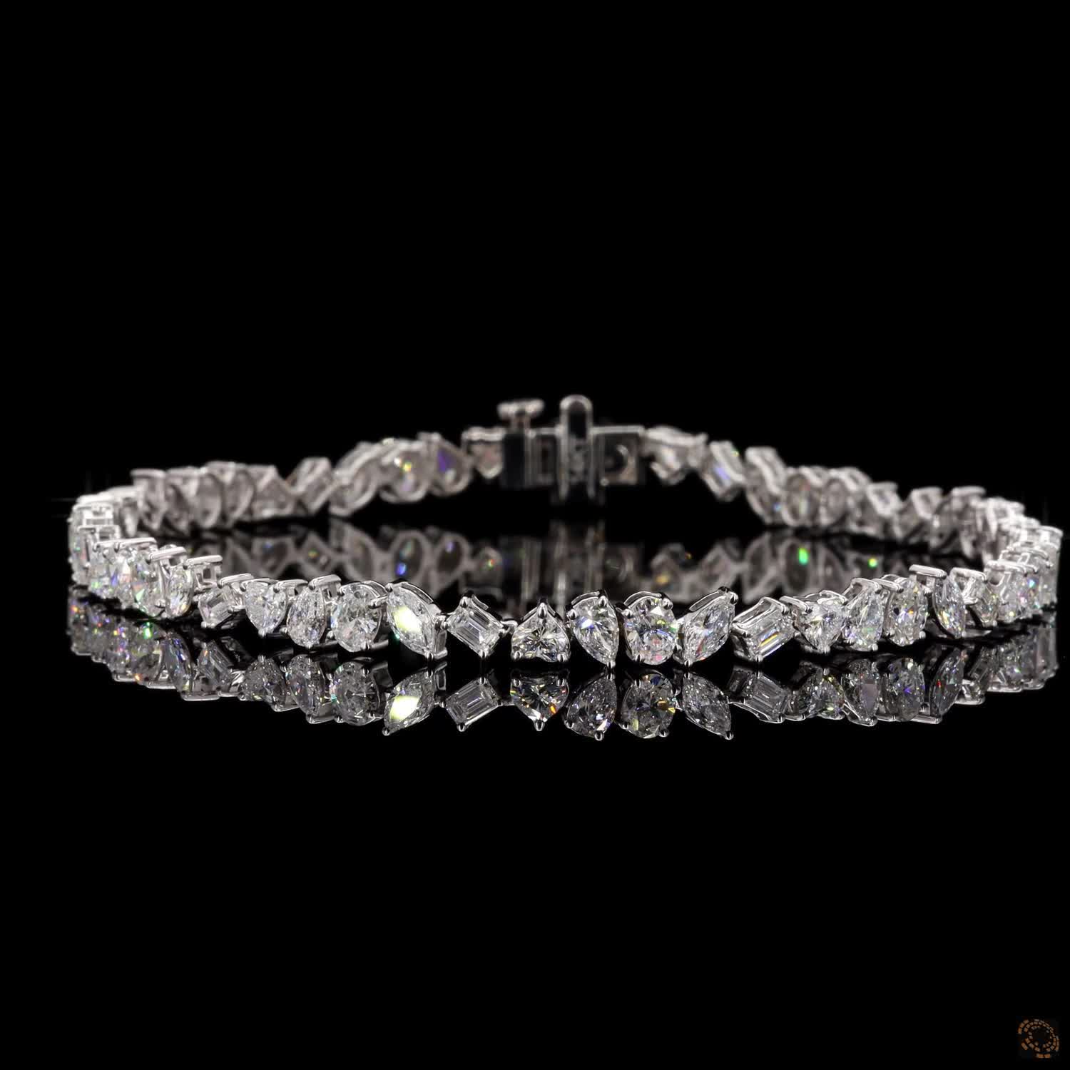 Fancy Shape Bracelet, 14K White Gold, stock TBFM-0.1-W7