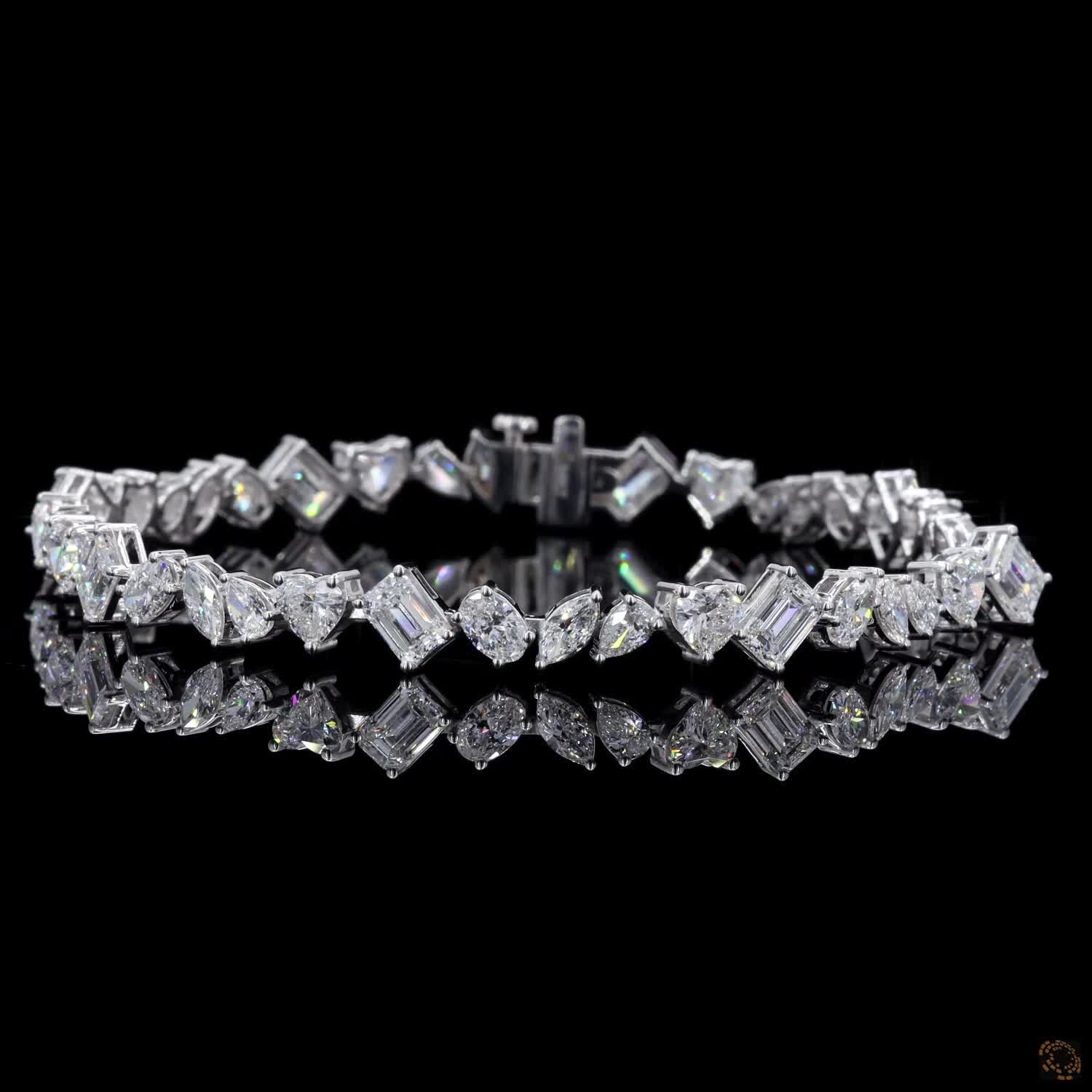 Fancy Shape Bracelet, 14K White Gold, stock TBFM-0.2-W7