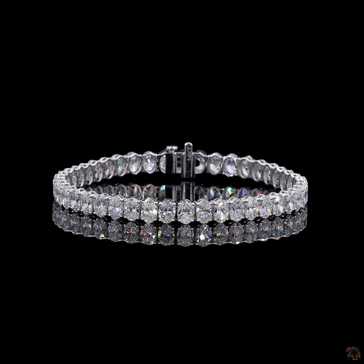 Tennis Bracelet, 14K White Gold, stock TBOV12-0.2-W