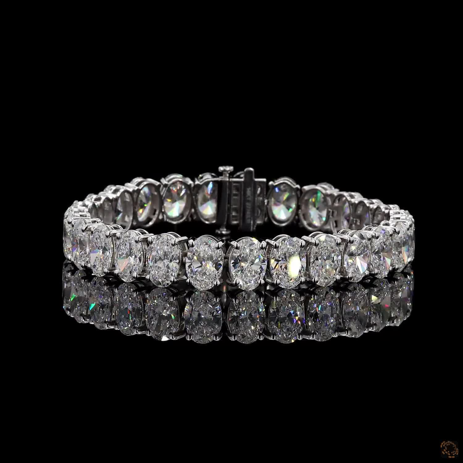 Tennis Bracelet, 14K White Gold, stock TBOV43-1.6-W