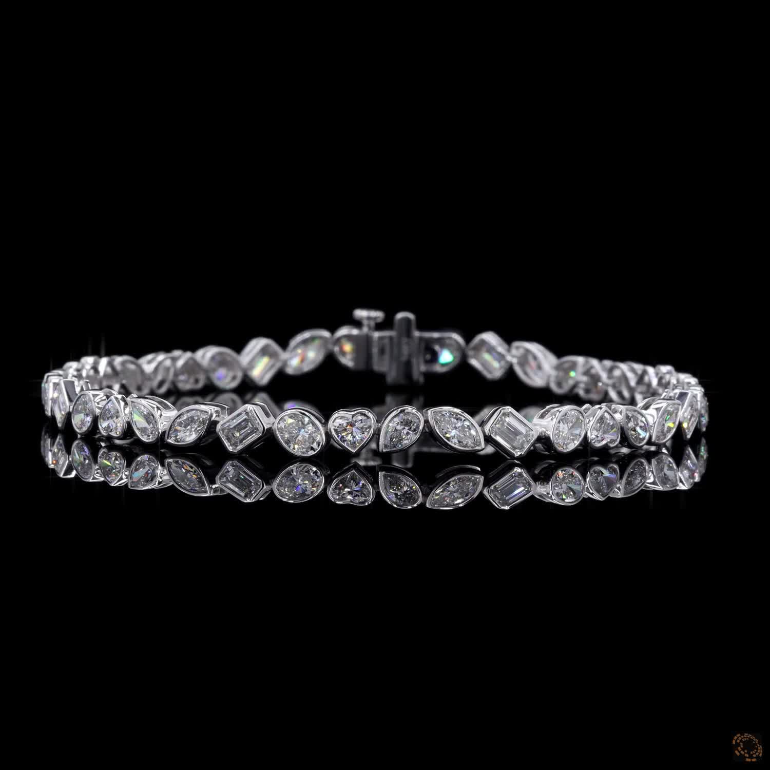 Fancy Shape Bracelet, 14K White Gold, stock TBZFM0.25-W7