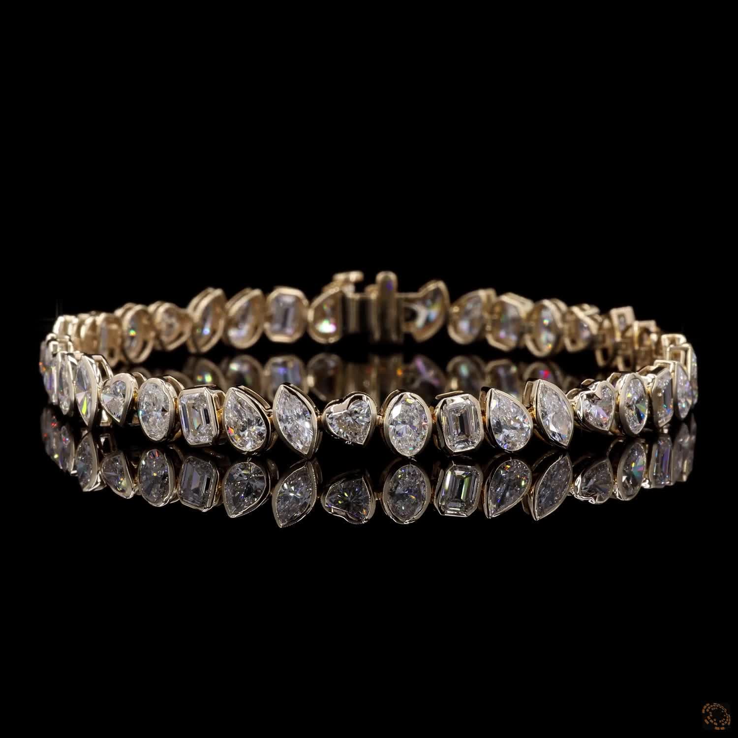 Fancy Shape Bracelet, 14K Yellow Gold, stock TBZFM0.25-Y7