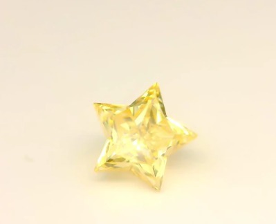 Matched pair of Star lab grown diamonds, 8.50 × 8.48 mm, Fancy Yellow VVS2, 2.11ct total