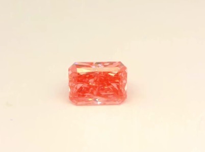 Matched pair of Radiant Cut lab grown diamonds, 6.50 × 4.90 mm, Fancy Vivid Pink VS1, 1.04ct total