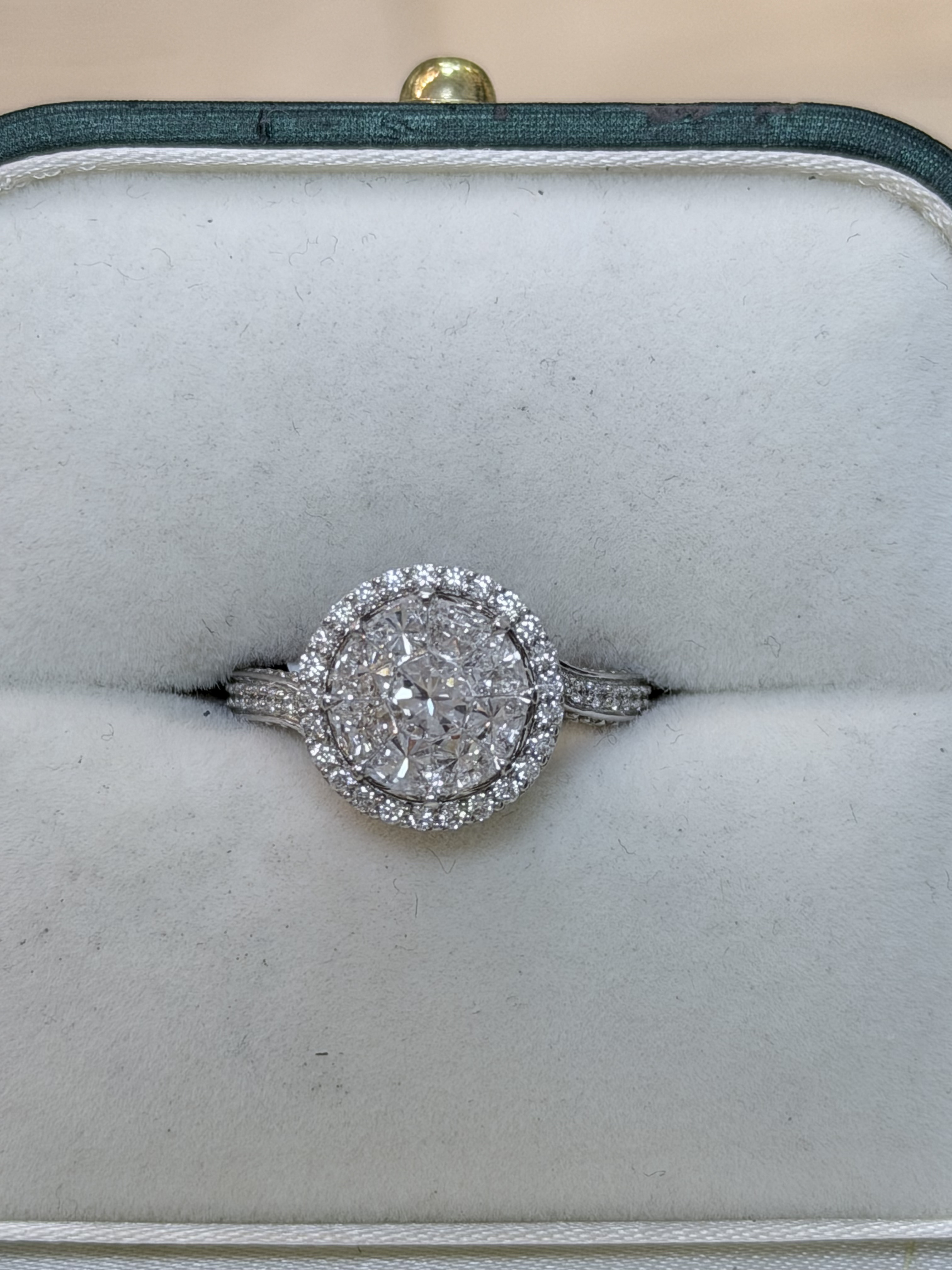 Engagement Ring, 18K White Gold, stock 103779