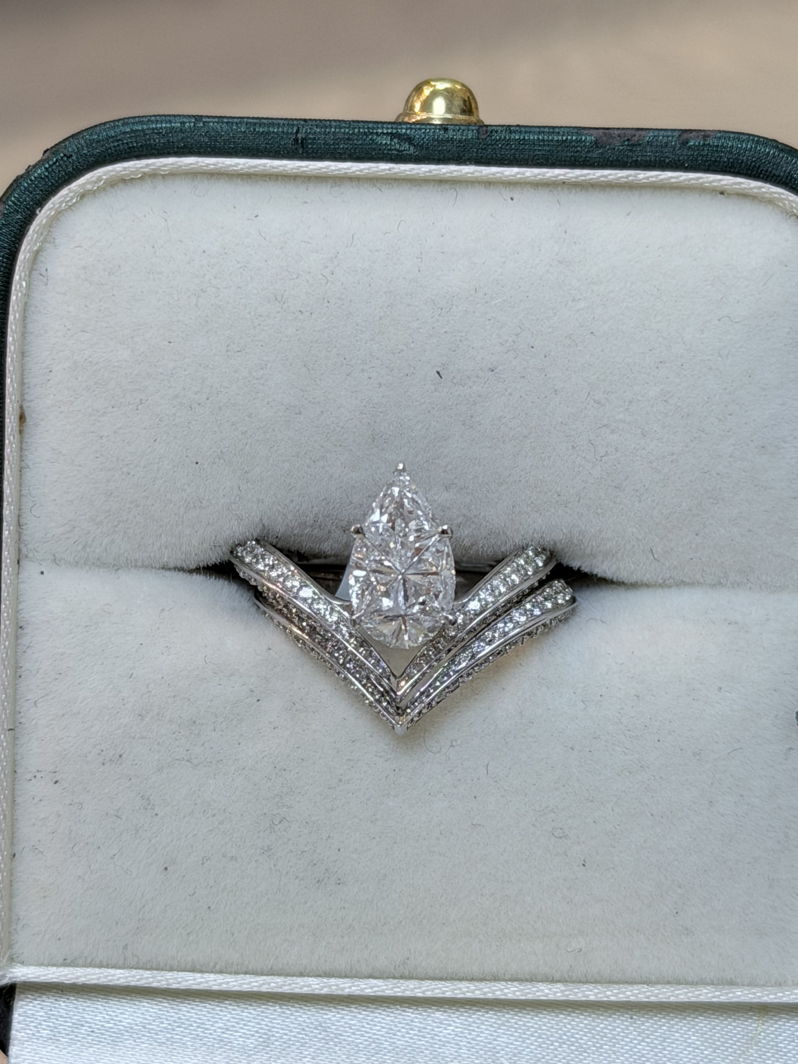 Engagement Ring, 18K White Gold, stock 103782