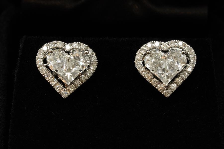 Stud Earrings, 18K White Gold, stock 103788