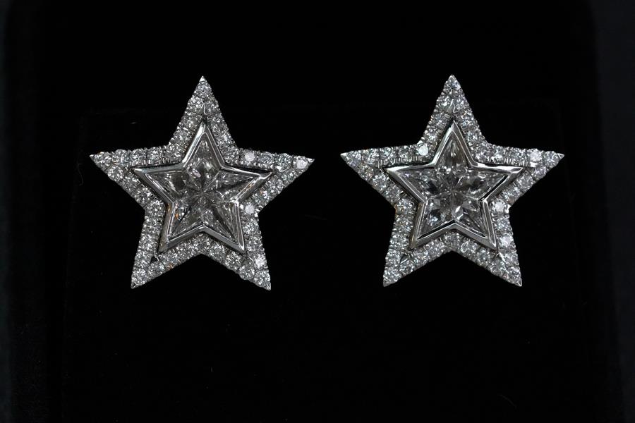 Stud Earrings, 18K White Gold, stock 1188699
