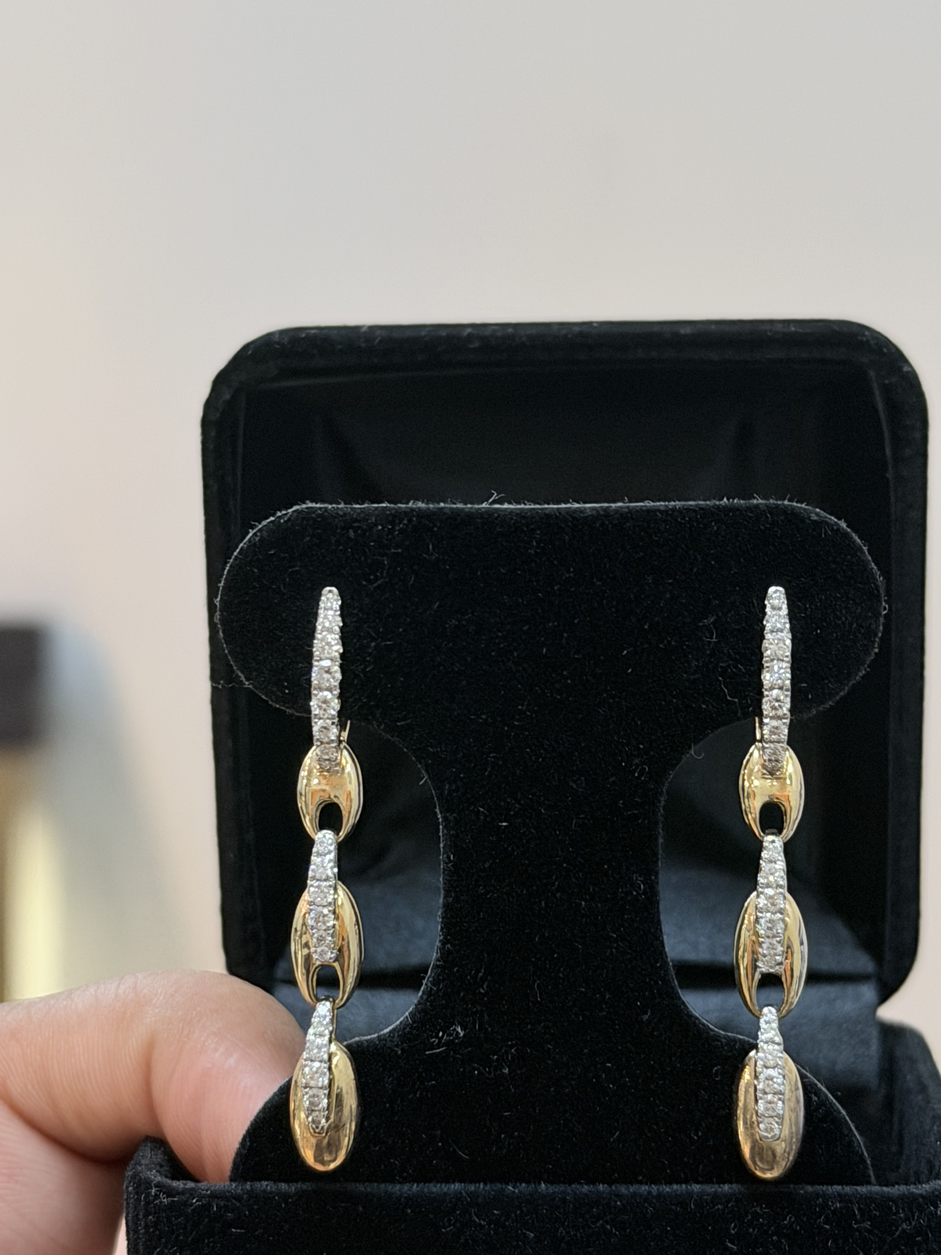 Dangle Earrings, 14K White Gold, stock 1188754