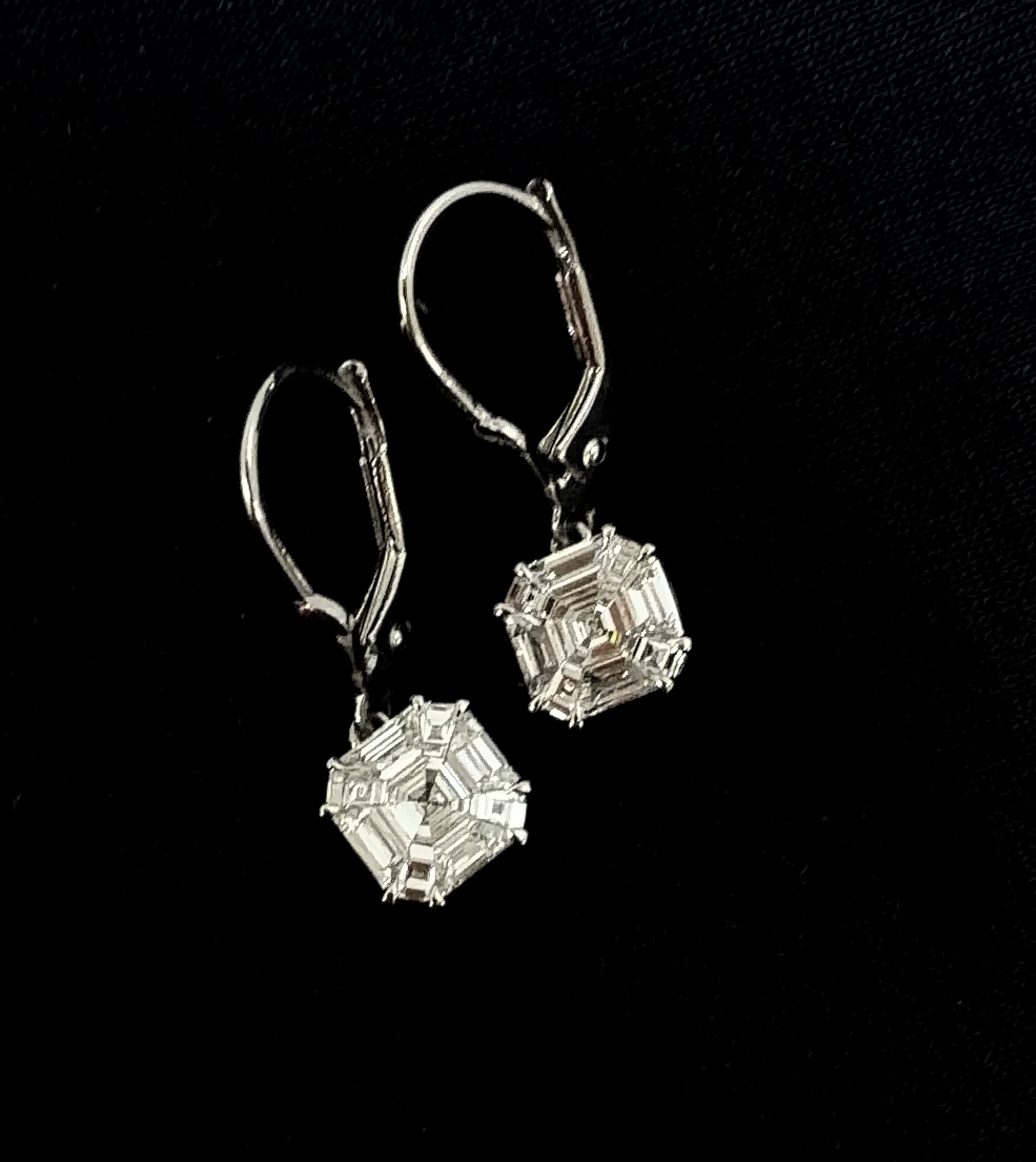 Drop Earrings, 18K White Gold, stock 1188767
