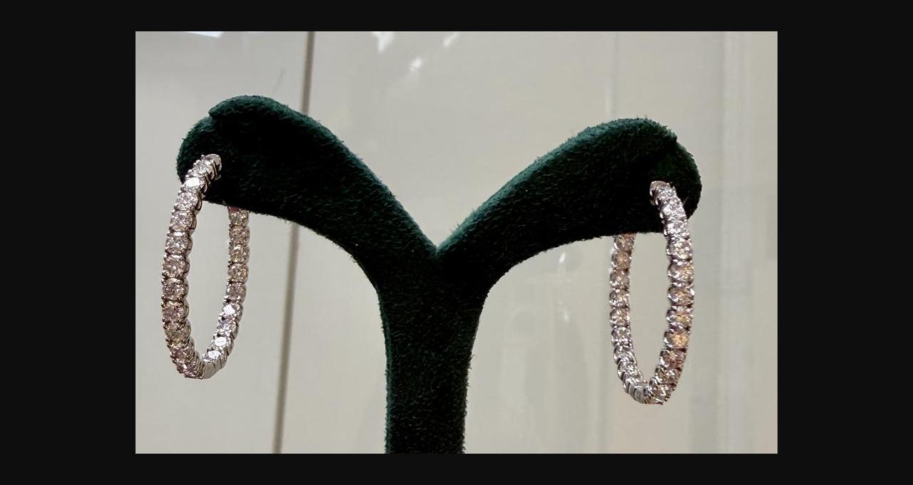 Hoop Earrings, 14K White Gold, stock 781853