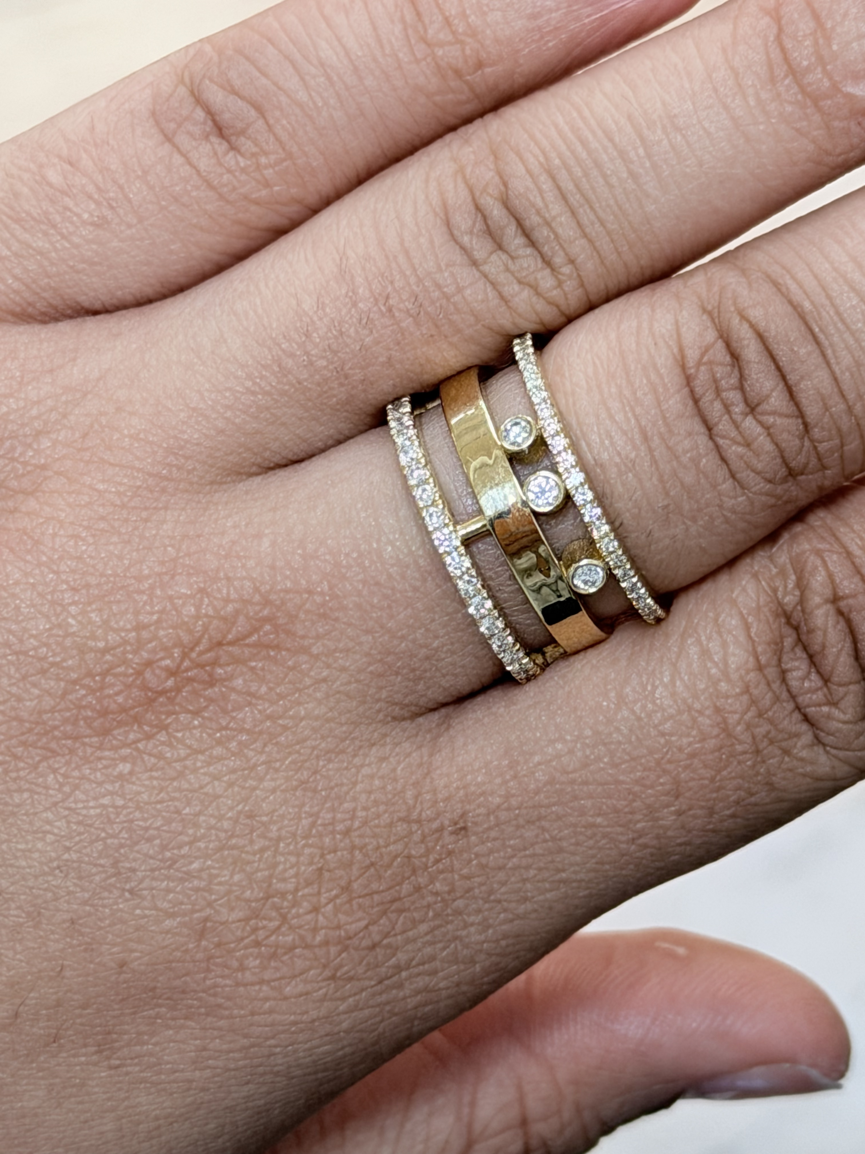 Fashion Engagement Ring, 18K Yellow Gold, stock 995365