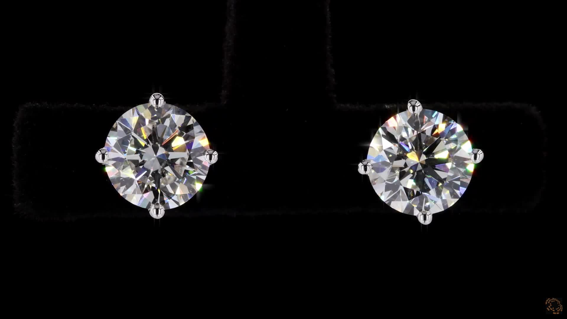 Stud Earrings, 14K White Gold, stock ST1-14W4