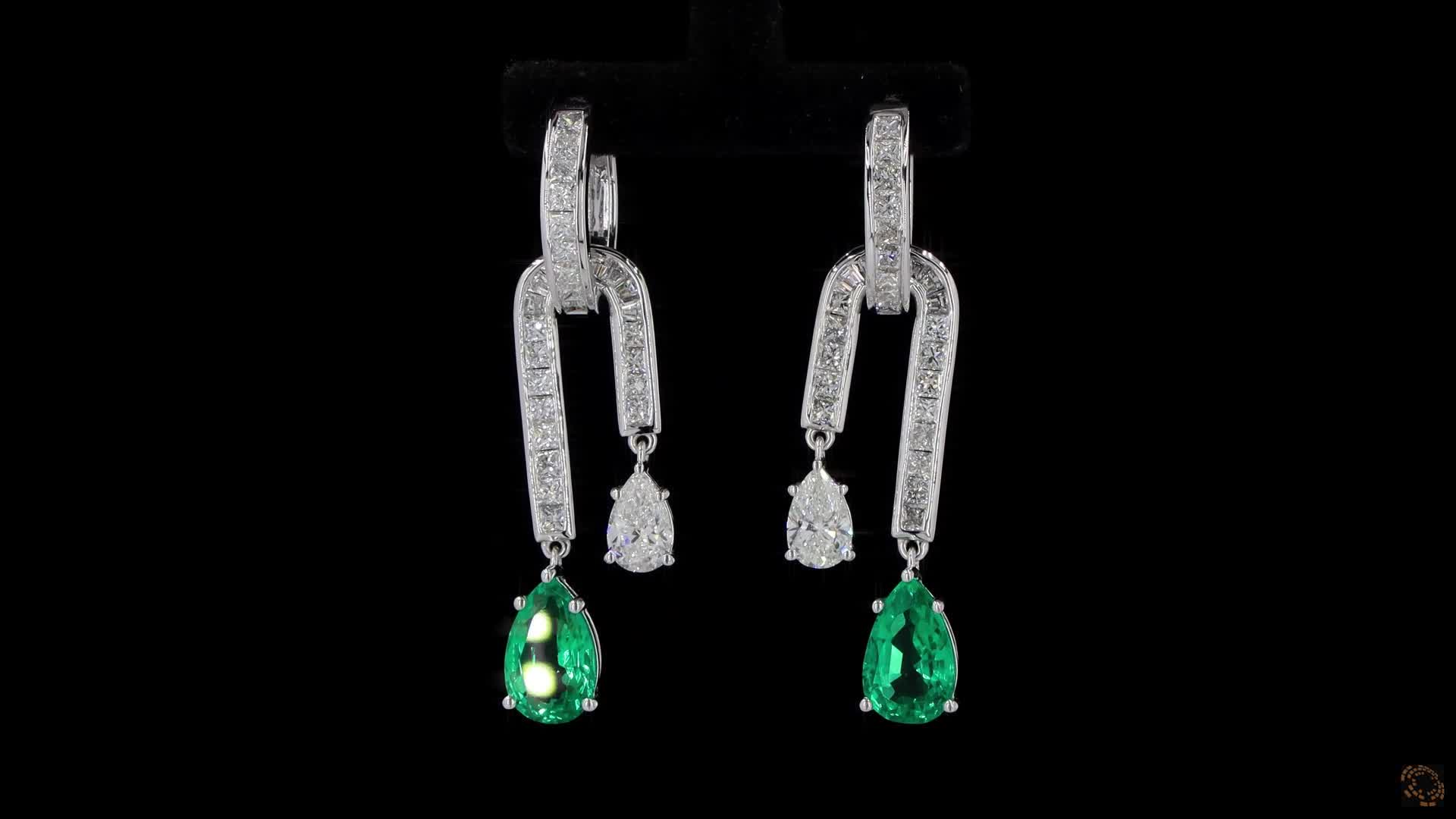 Drop Earrings, 14K White Gold, stock 1596413