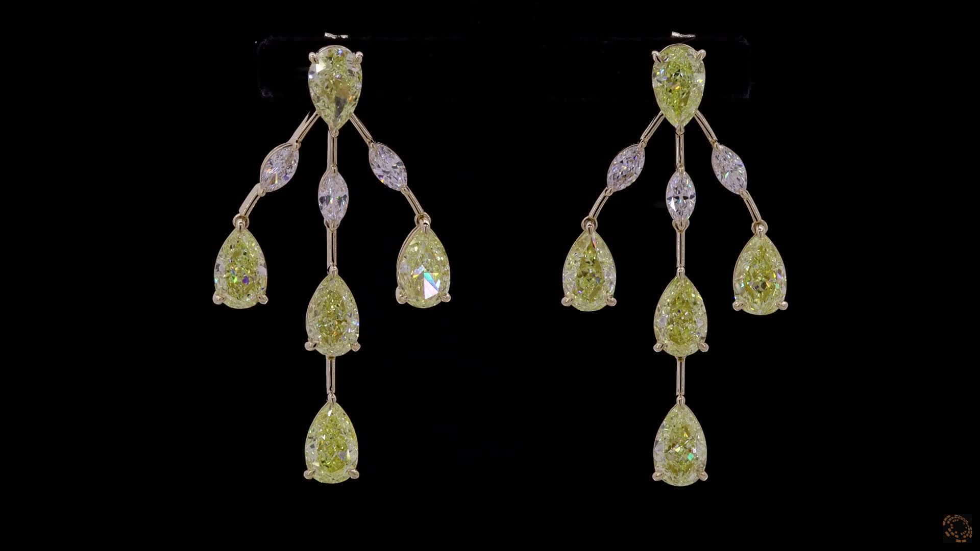 Dangle Earrings, 14K Yellow Gold, stock 1560592