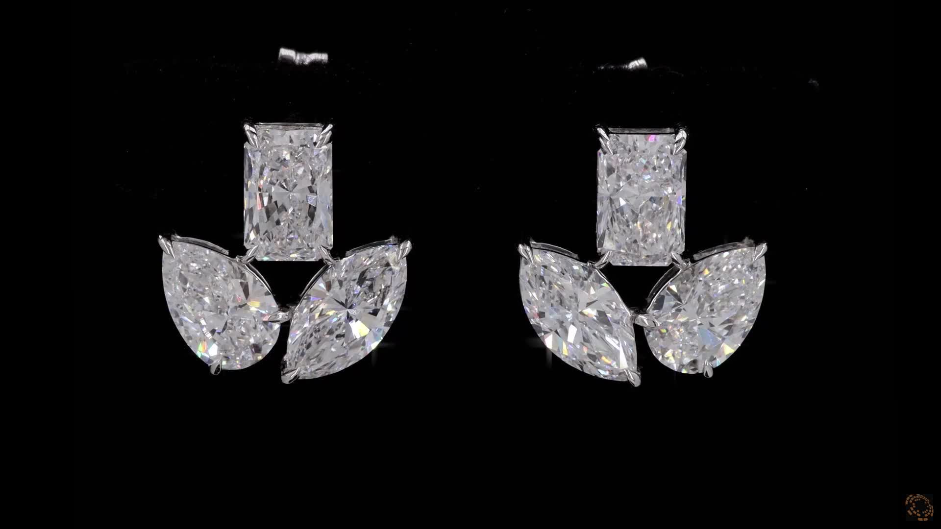 Stud Earrings, 14K White Gold, stock 1571512