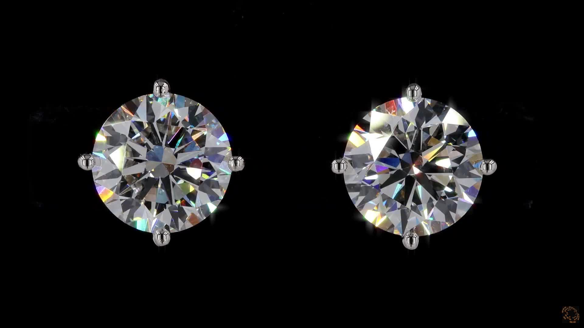 Stud Earrings, 14K White Gold, stock ST5C-14W4