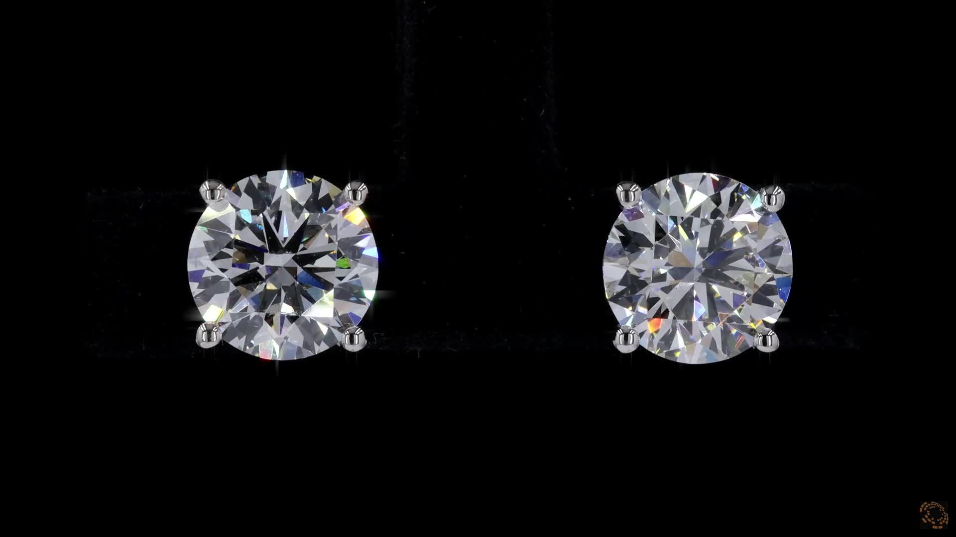 Stud Earrings, 14K White Gold, stock ST1.5-14W4