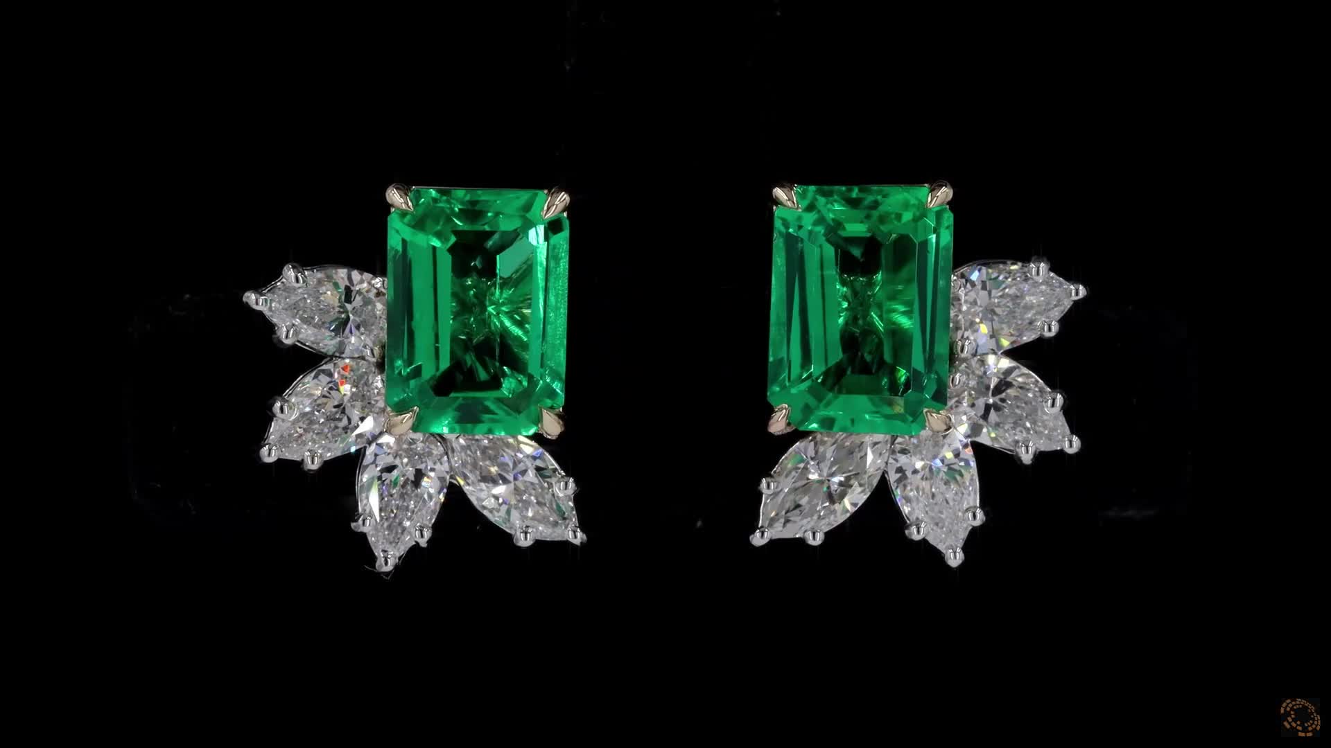 Stud Earrings, 14K Yellow+White Gold, stock 1579832