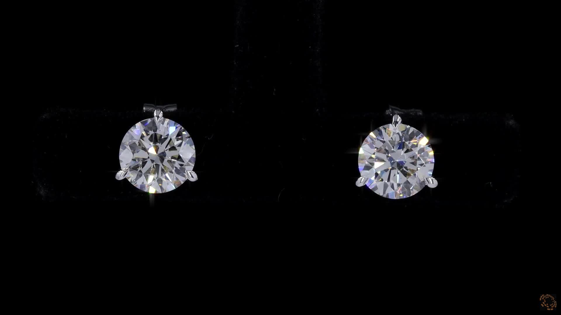 Stud Earrings, 14K White Gold, stock ST1-14W3