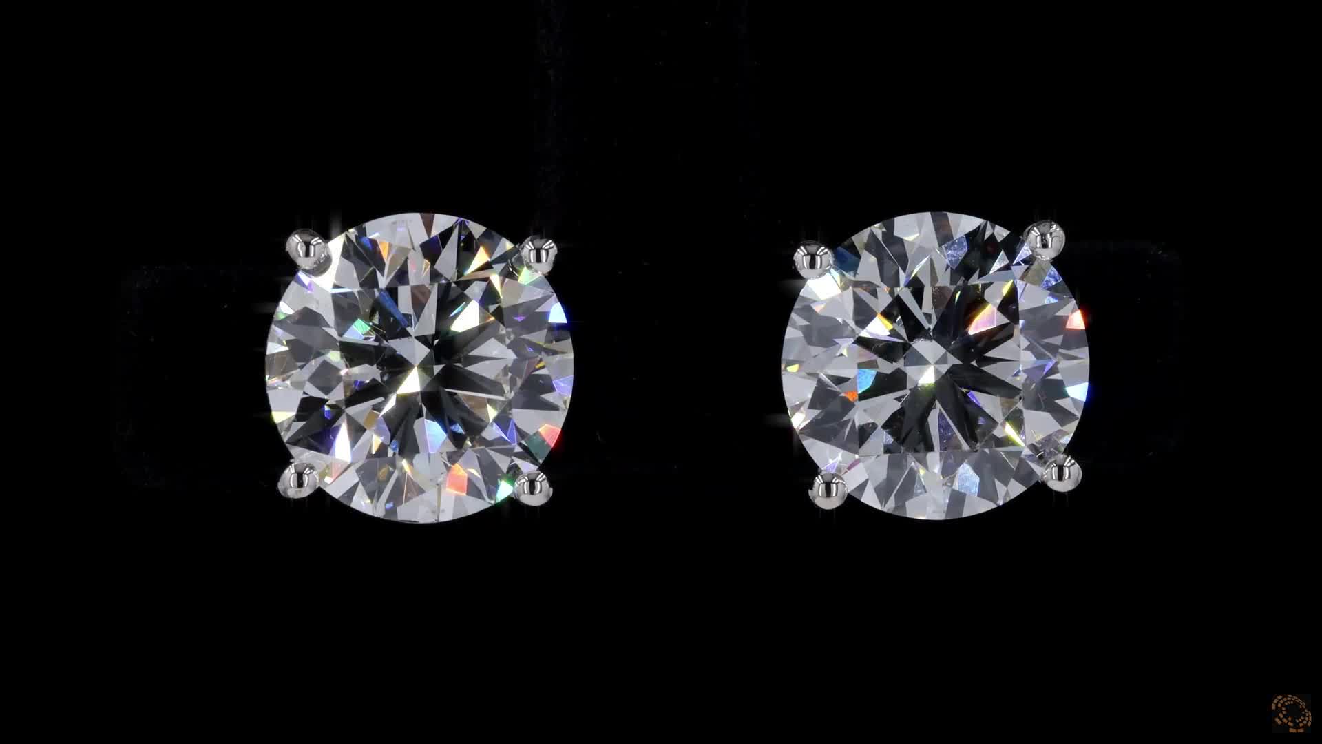 Stud Earrings, 14K White Gold, stock ST10C-14W4