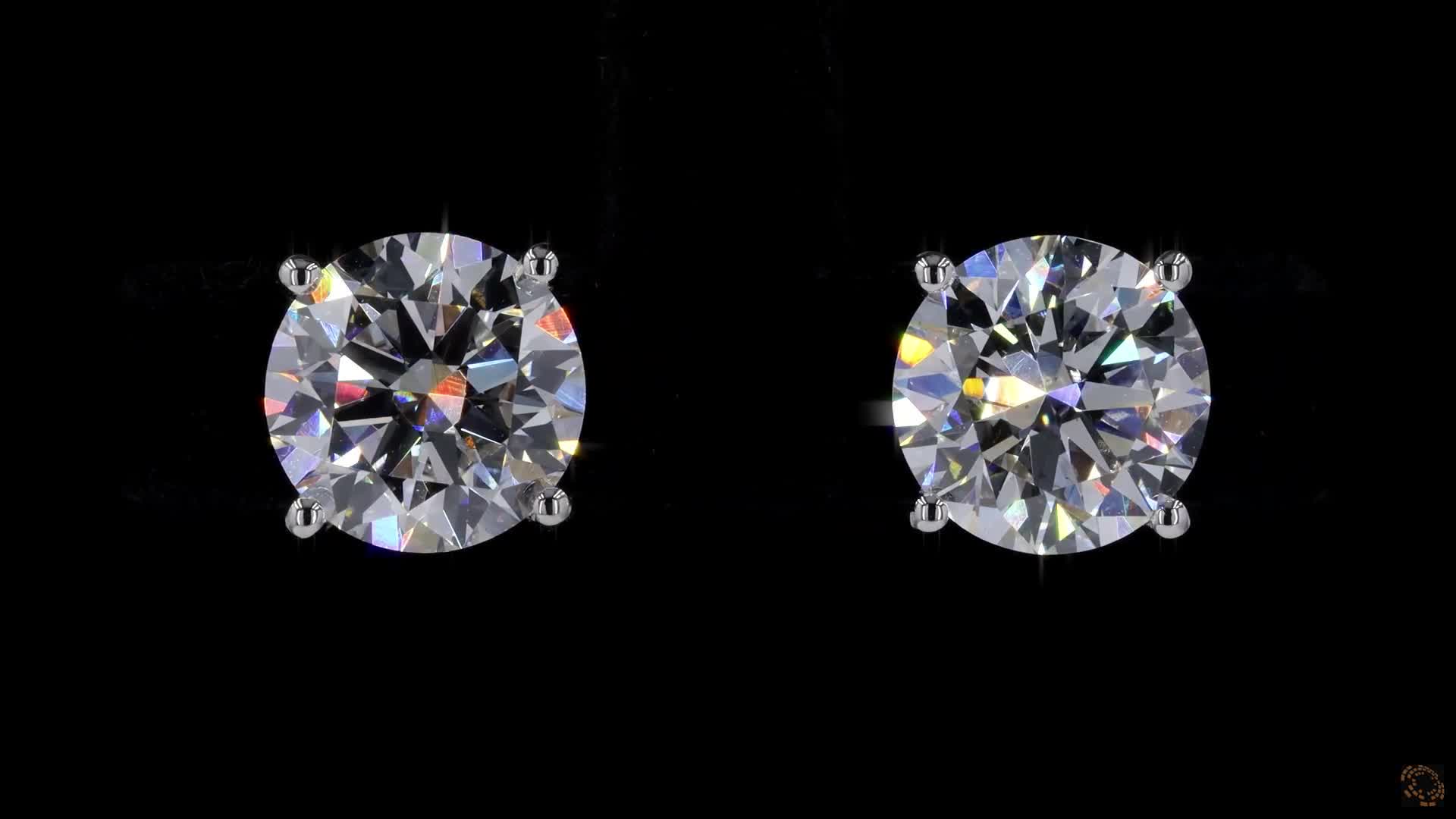 Stud Earrings, 14K White Gold, stock ST1-14Y4
