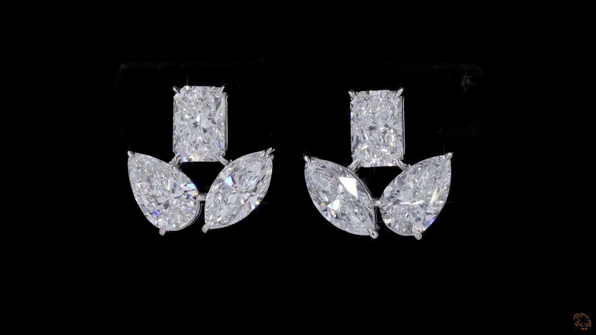 Stud Earrings, 14K White Gold, stock 1561597
