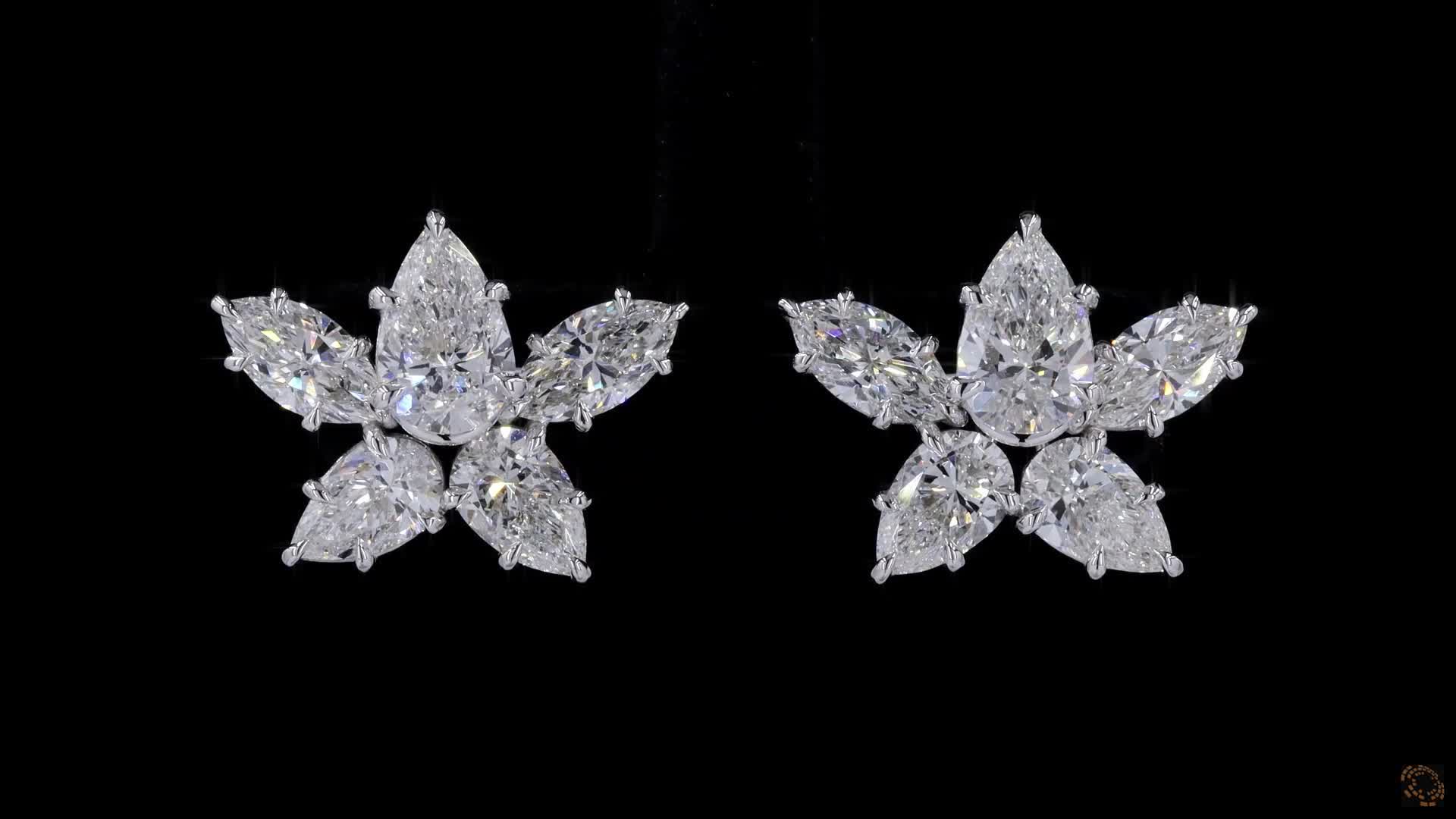 Stud Earrings, 14K White Gold, stock 1676719