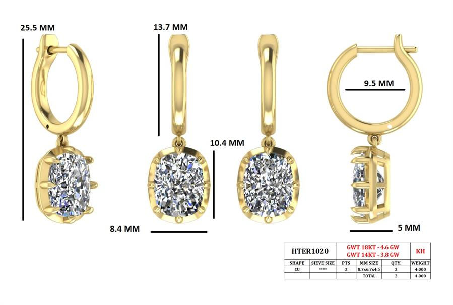 Fashion Earrings, 14K Yellow Gold, stock ER00262