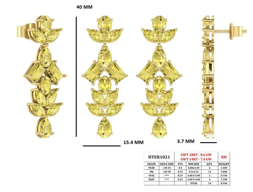 Earrings, 14K Yellow Gold, stock ER00274