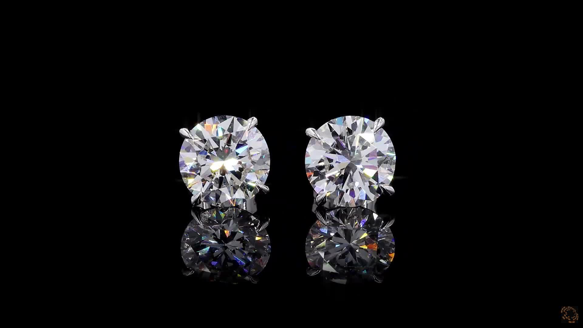 Stud Earrings, 14K White Gold, stock ST5-14W4